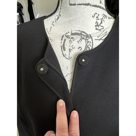 Narciso Rodriguez For Design Nation Women's Snap Button Black Crop Blazer Large - Picture 5 of 7